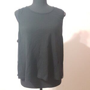 Calme by JW Crossback Tank Cropped Black Women Size XXL